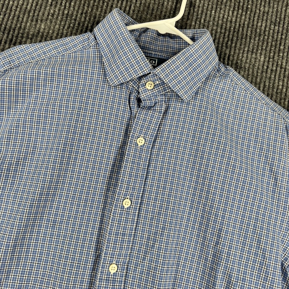 Polo Ralph Lauren Shirt Mens 16.5 Blue Plaid Long Sleeve Button Up Regent Fit